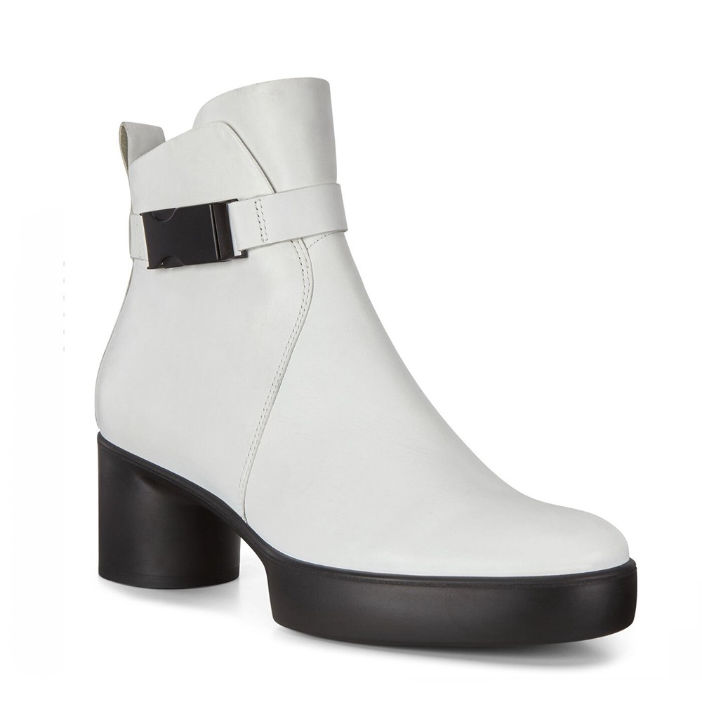 ECCO Womens Boots White - Shape Sculpted Motion 35 Mid-Cut - SWD-897026